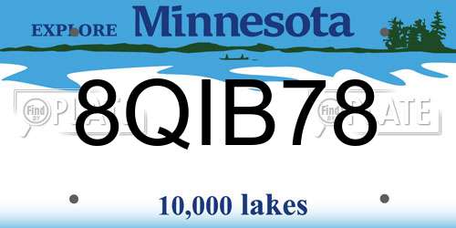 8QIB78 Minnesota License Plate