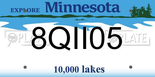 8QII05 Minnesota License Plate