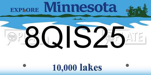 8QIS25 Minnesota License Plate