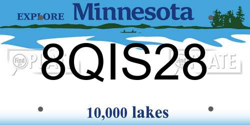 8QIS28 Minnesota License Plate