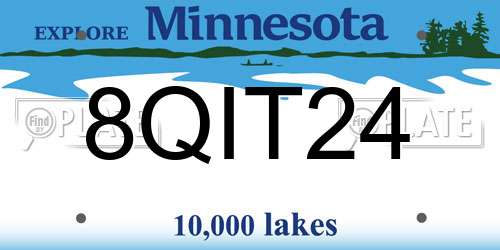 8QIT24 Minnesota License Plate