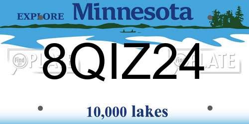 8QIZ24 Minnesota License Plate