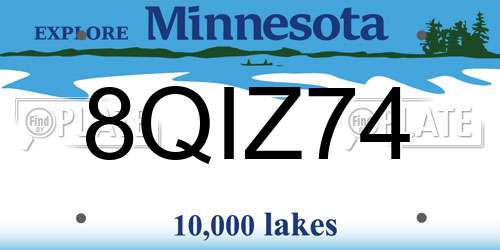 8QIZ74 Minnesota License Plate