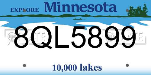 8QL5899 Minnesota License Plate