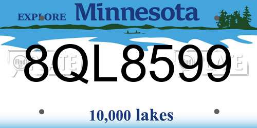 8QL8599 Minnesota License Plate