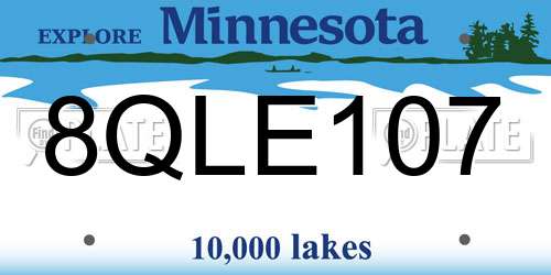 8QLE107 Minnesota License Plate