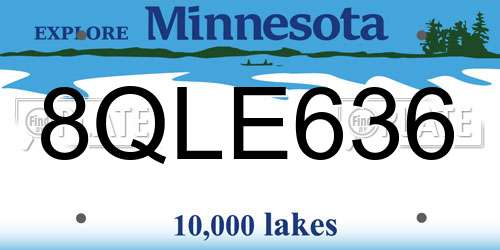 8QLE636 Minnesota License Plate