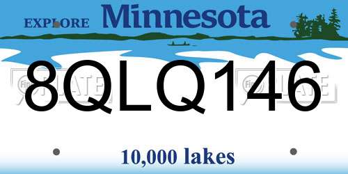 8QLQ146 Minnesota License Plate