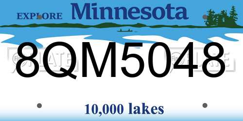 8QM5048 Minnesota License Plate