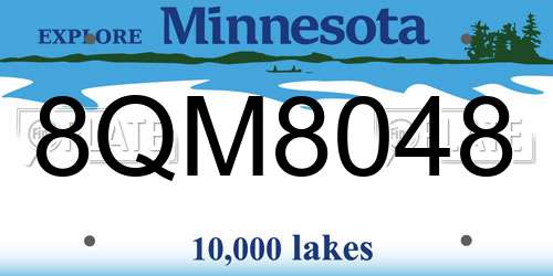 8QM8048 Minnesota License Plate