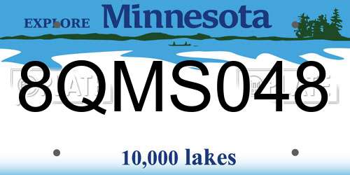 8QMS048 Minnesota License Plate