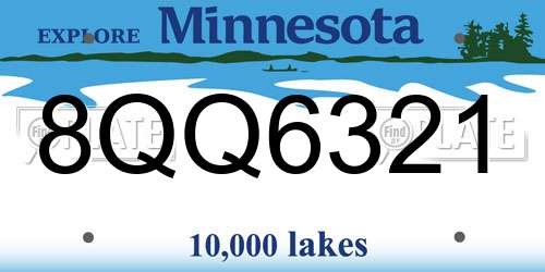 8QQ6321 Minnesota License Plate