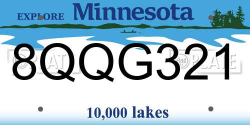 8QQG321 Minnesota License Plate