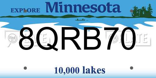 8QRB70 Minnesota License Plate