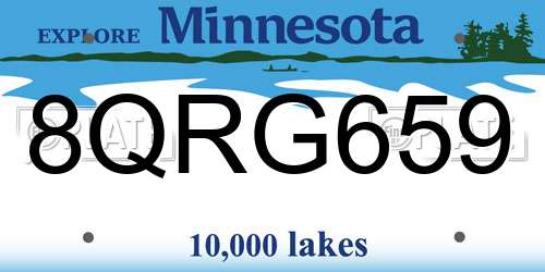 8QRG659 Minnesota License Plate