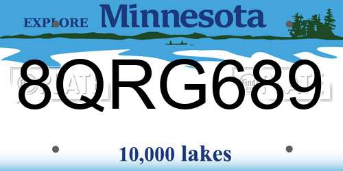 8QRG689 Minnesota License Plate