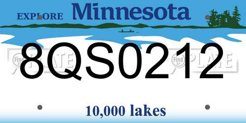 8QS0212 Minnesota License Plate