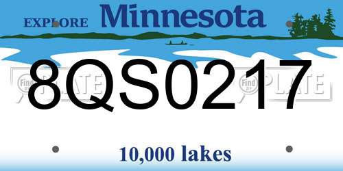 8QS0217 Minnesota License Plate