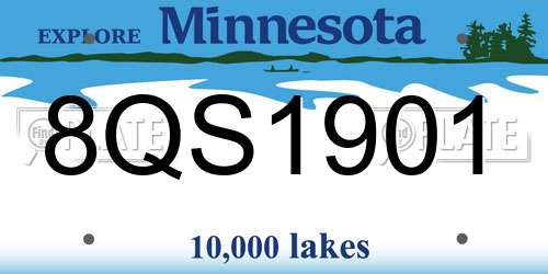 8QS1901 Minnesota License Plate