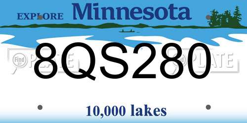 8QS280 Minnesota License Plate