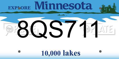 8QS711 Minnesota License Plate