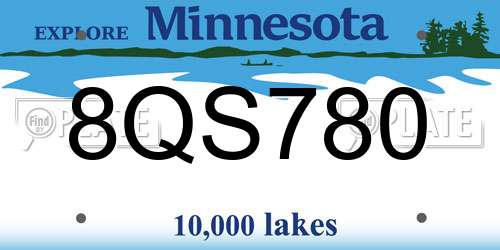 8QS780 Minnesota License Plate