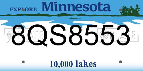8QS8553 Minnesota License Plate