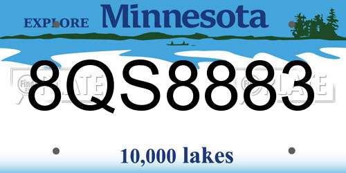 8QS8883 Minnesota License Plate