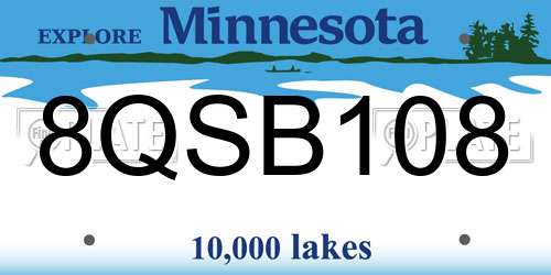 8QSB108 Minnesota License Plate