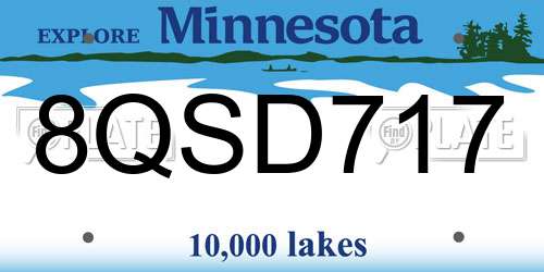 8QSD717 Minnesota License Plate