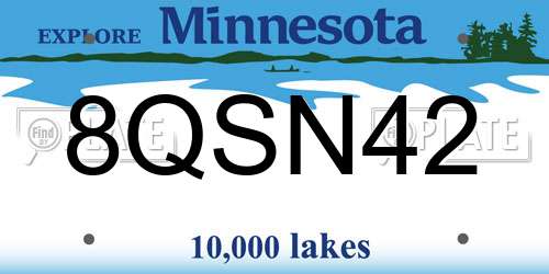 8QSN42 Minnesota License Plate