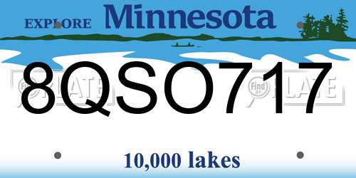 8QSO717 Minnesota License Plate