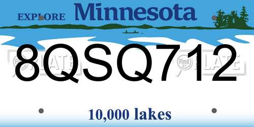 8QSQ712 Minnesota License Plate