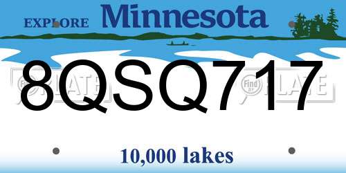 8QSQ717 Minnesota License Plate