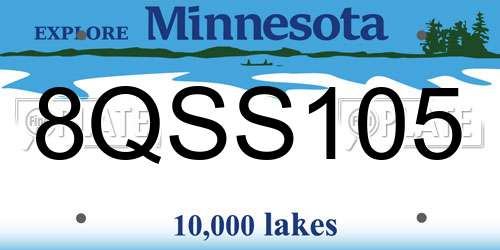 8QSS105 Minnesota License Plate