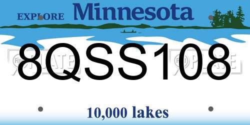 8QSS108 Minnesota License Plate