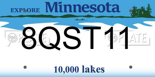 8QST11 Minnesota License Plate
