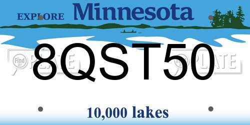 8QST50 Minnesota License Plate
