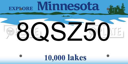 8QSZ50 Minnesota License Plate