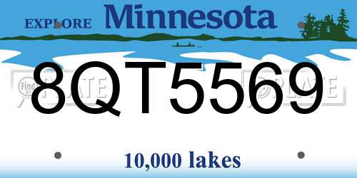 8QT5569 Minnesota License Plate