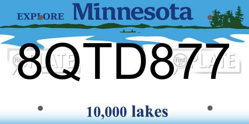 8QTD877 Minnesota License Plate