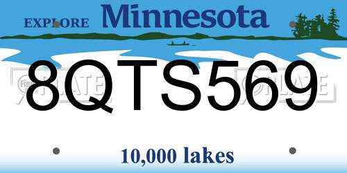 8QTS569 Minnesota License Plate