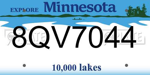 8QV7044 Minnesota License Plate