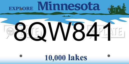 8QW841 Minnesota License Plate