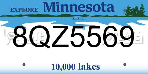 8QZ5569 Minnesota License Plate
