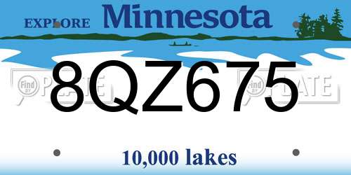 8QZ675 Minnesota License Plate