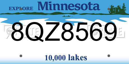 8QZ8569 Minnesota License Plate