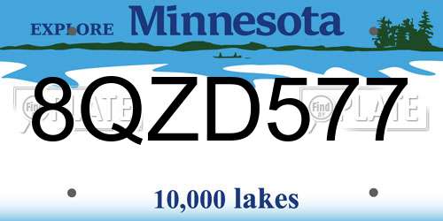 8QZD577 Minnesota License Plate