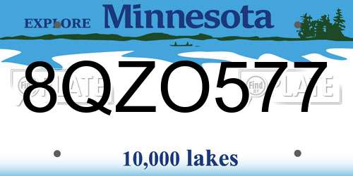 8QZO577 Minnesota License Plate