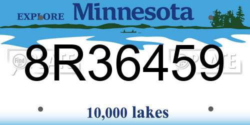 8R36459 Minnesota License Plate